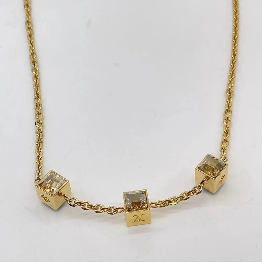 Louis Vuitton Collier Gamble Gold Purple Necklace